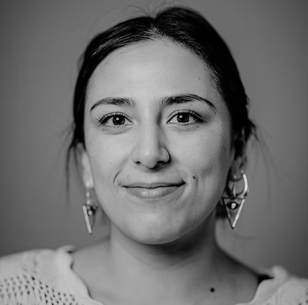 Fotografía de Bernardita frez en blanco y negro